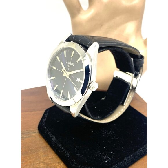 Tissot Men's Watch Swiss Quartz Blue Dial 40mm Black Leather Band T1274101604101 - Picture 15 of 15